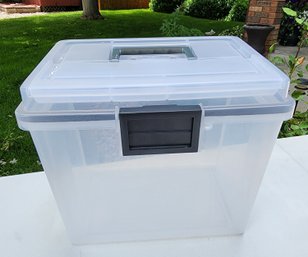 Clear Plastic File Folder Organizer Box