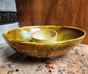 Large Ceramic Bowl And Smaller Ceramic Bowl Set