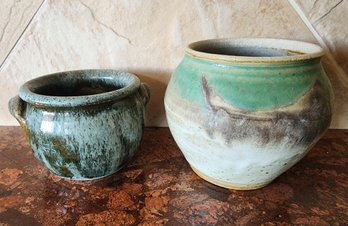 (2) Vintage Ceramic Pottery Handmade Selections