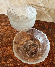 Set Of Decorative Glass Serving Bowls