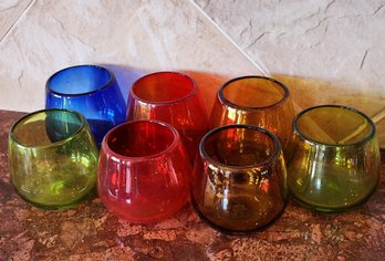 Vintage Assortment Of Colored Beverage Glasses