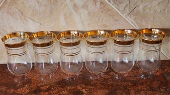 Set Of Gold Accent Drinking Glasses