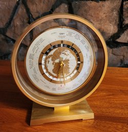 Vintage Mid Century Modern LINDEN GMT Desktop Clock