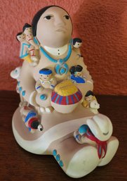 Vintage Handmade Ceramic TIESSEDRE Hopi Storyteller Figure