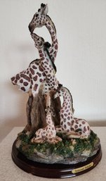 Vintage Composite Giraffe Pair Home Decor Sculpture