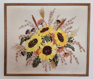 Vintage Mid Century Modern CREWEL Embroidery Framed Art Selection