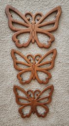 Vintage Wooden Set Of Graduated Size Butterfly Wall Accents