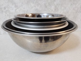 Large Assortment Of Stainless Steel Mixing Bowls