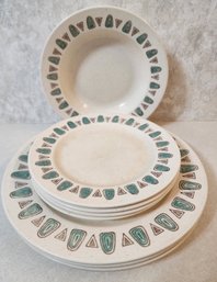 Vintage NAVAJO Poppy Trail Plate And Bowl Set
