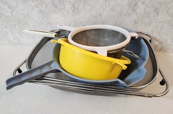 Large Assortment Of Cookware Strainers