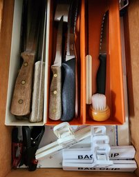 Drawer Full Of Kitchen Knives And Other Essentials
