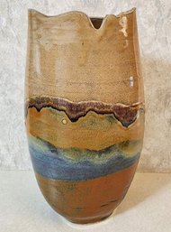 Vintage Handmade SIGNED Ceramic Pottery Vessel
