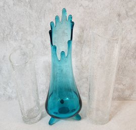 (3) Art Glass Flower Vases