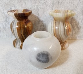 (3) Marble Composition Home Decor Accents