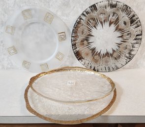 Assortment Of Decorative Glass Platters