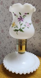Vintage Glass Handpainted Shade Table Lamp