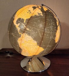 Vintage Mid Century Modern RAND McNALLY Indexed Globe Lamp