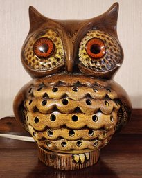 Vintage Ceramic Owl Table Lamp