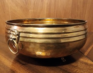 Vintage Brass Lion Accent Decor Bowl