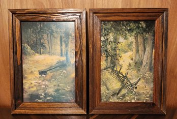 (2) Framed Fine Art JENKINS Nature Wall Accent Prints