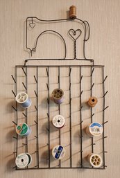 Vintage Hanging Wall Accent Sewing Thread Organizer