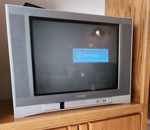 Vintage Television With Digital Converter Box And Amplified Antennae