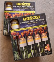 (2) Brand New Packs Of (4) CITROMAX Citronella Insect Repellant Outdoor Garden Lamps