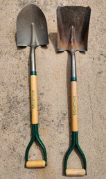 (2) Wood Handle Garden Shovels