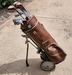 Vintage Set Of WILSON Golf Clubs And Bag