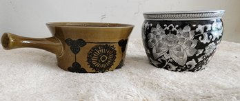 (2) Vintage Ceramic Flower Pots Feat. NORWEIGAN Selection