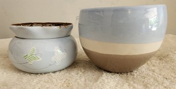 (2) Ceramic Flower Pots