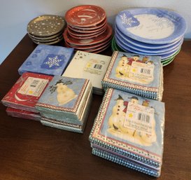 Large Selection Of Brand New Disposable Plates And Napkins