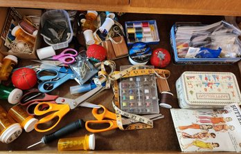 Large Assortment Of Sewing Accessories