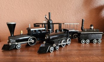 Set Of Vintage Wooden Toy Trains