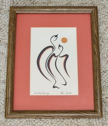 Vintage Fine Art Framed Selection By Doris Cyrette TWO BIRDS DANCING