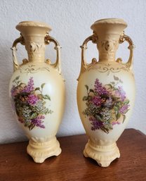 (2) Matching Vintage Made In Austria Porcelain Decr Vessels