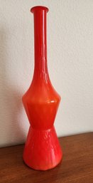 Vintage Large Fine Art Blood Orange Blown Glass Bud Vase Selection