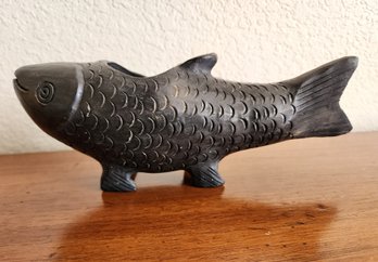 Vintage Ceramic Koi Fish Sculpture Figure