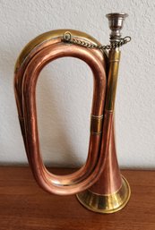 Vintage Brass And Copper Trumpet Bugle Instrument