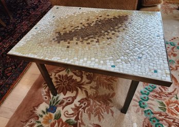 Vintage Mid Century Modern Tile Mosaic Style Coffee Side Table