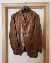 Vintage Mens Size 48 ROLLANTER Brown Leather Jacket