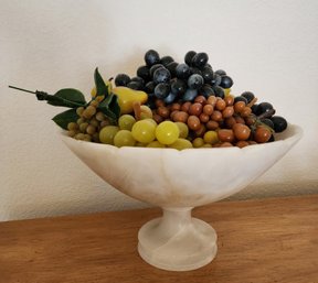 Vintage Onyx Large Fruit Stand With Soft Touch Faux Fruit Selections