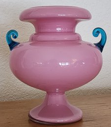 Vintage KRALIK Pink And Blue UV Reactive Urn Style Vase