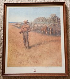 Vintage Framed Fine Art SIGNED Cattle Guard By Harold Von Schmidt