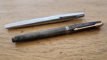 Vintage PARKER Fountain Pens - (1) Is Sterling Silver