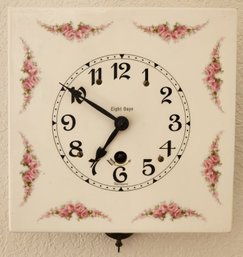 Vintage MADE IN GERMANY Porcelain Face Hanging 8-Day Wall Clocl With Pendulum