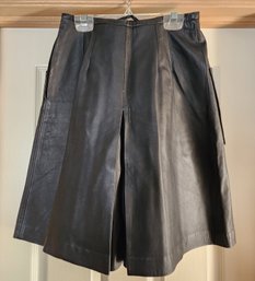 Vintage Black SOFT Leather Skirt Size 46
