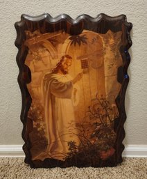 Vintage Wooden Christ Religious Wall Accent