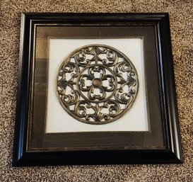 Framed Medallion Shadowbox Wall Accent Hanging Decor