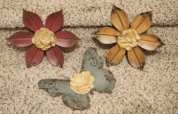 (3) Metal Decorative Flower Selections